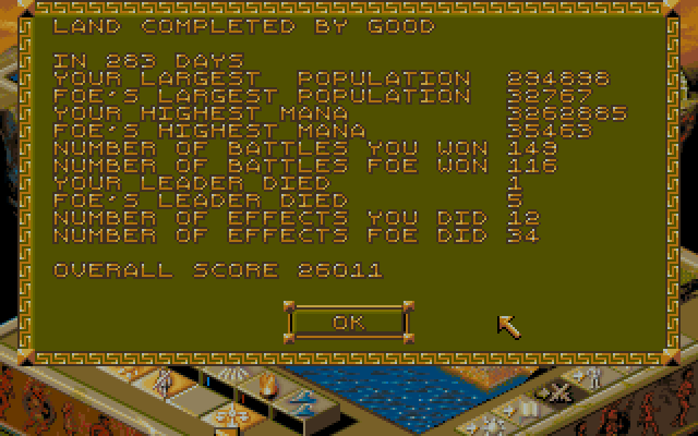 Populous II screenshot 3 for Amiga